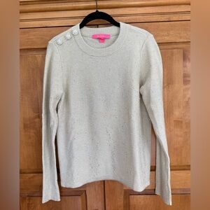 Lilly Pulitzer Morgen Sequin Sweater Coconut Metallic